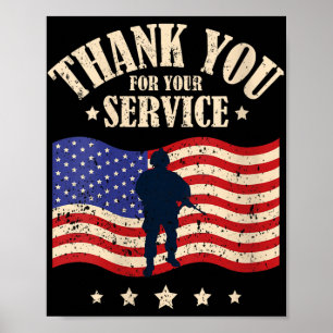 Poster Merci Femme Pour Votre Service, Vétéran col V