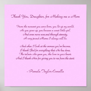 Poster Merci, Fille, pour Faire de moi une maman, De ...