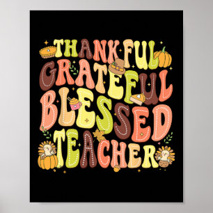 Poster Merci Grateful Professeur Jour d'Action de grâces