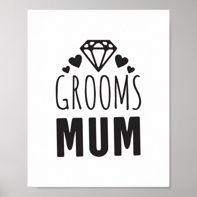 Poster Merci Mère de la mariée Groom Fête Florale Cadeau (Devant)