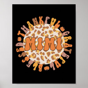 Poster Merci Mimi Grand-Mère Thanksgiving Mimi Grand