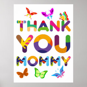 Poster Merci Mommy coloré