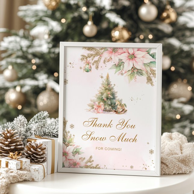 Poster Merci neige beaucoup baby shower arbre de Noël (Créateur téléchargé)