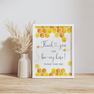 Poster Merci pour l'abeilles ici Honey Bee Sign