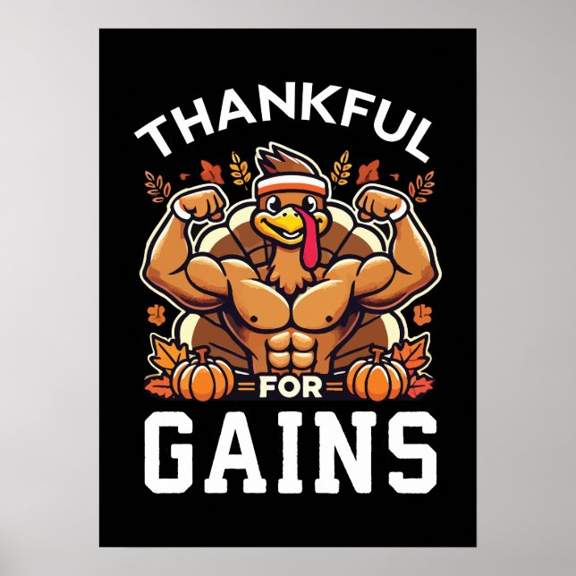 Poster Merci pour les gains - Drôle Gym Thanksgiving (Devant)