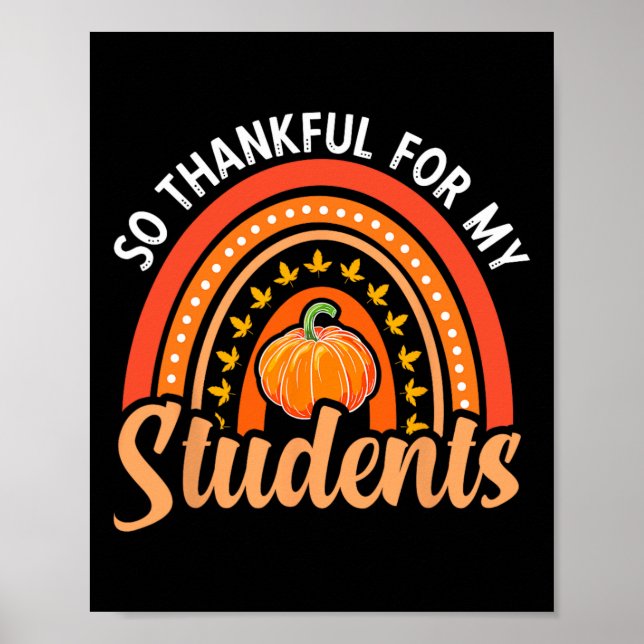 Poster Merci Pour Mes Étudiants Enseignant Thanksgiving T (Devant)
