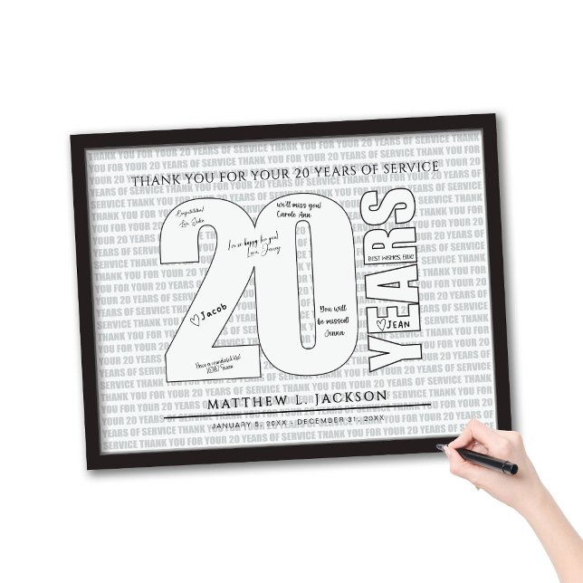 Poster Merci pour vos 20 ans de service (Créateur téléchargé)