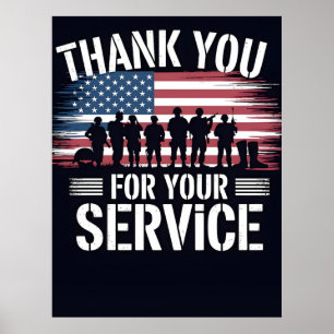 Poster Merci pour votre service : Jour des vétérans 2025