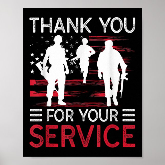 Poster Merci Pour Votre Service Memorial Day (Devant)