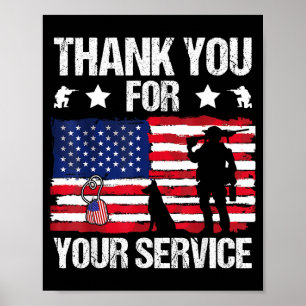 Poster Merci pour votre service Vétérans Malinois Belge