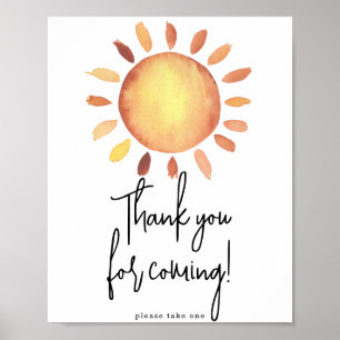 Poster Merci pour votre venue, soleil