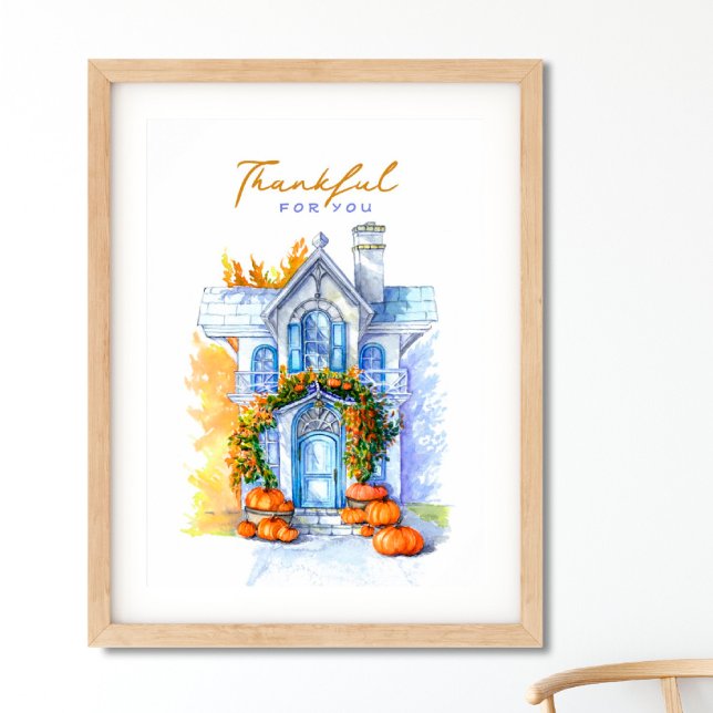 Poster Merci pour vous Jour de l'Action de grâce (I wish you happiness))))