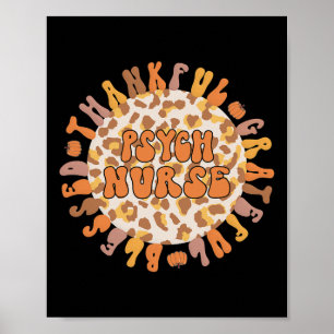 Poster Merci Psych Infirmière Thanksgiving Nurs Psychiatr