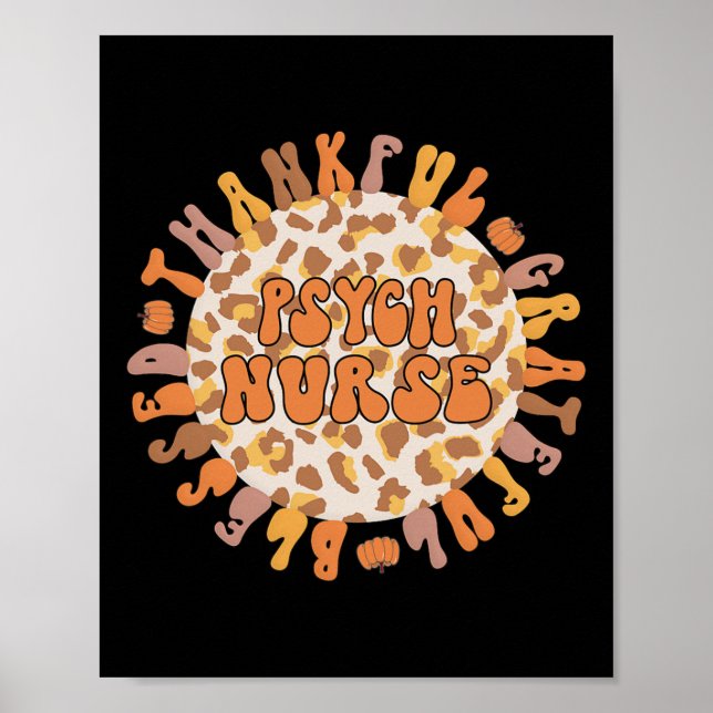 Poster Merci Psych Infirmière Thanksgiving Nurs Psychiatr (Devant)