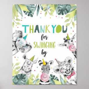 Poster Merci Swing By Safari Boy Signal Anniversaire
