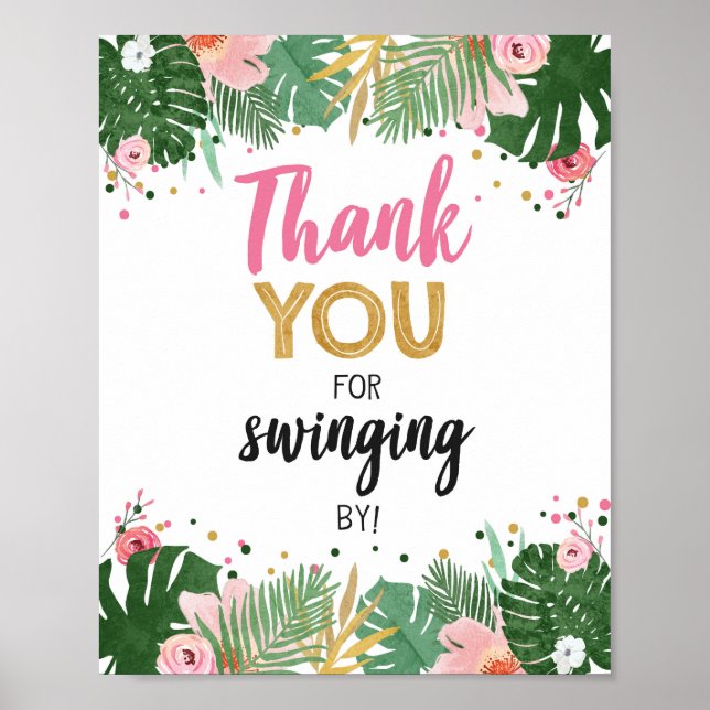 Poster Merci Swing By Tropical Safari Anniversaire (Devant)