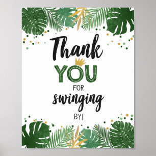 Poster Merci Swing By Tropical Safari Anniversaire