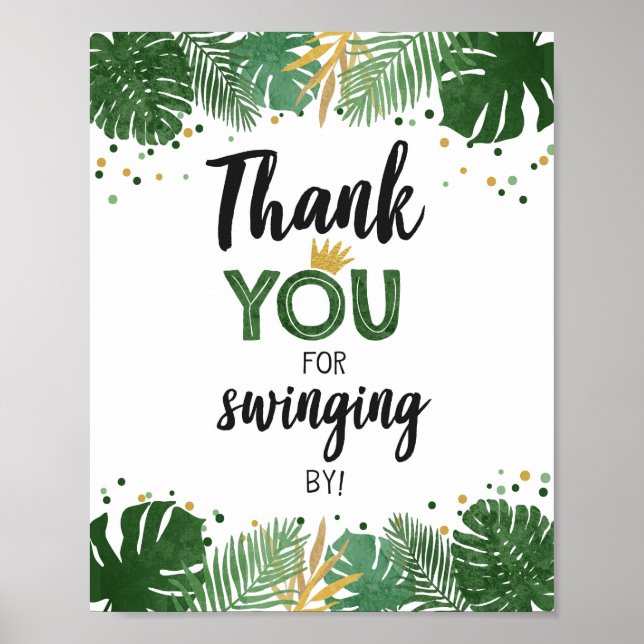 Poster Merci Swing By Tropical Safari Anniversaire (Devant)