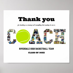 Poster Merci Tennis Coach Sports Photo Collage