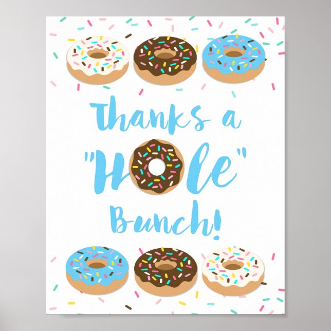 Poster Merci un trou Bunch Blue Donut Favoriser Signal (Devant)