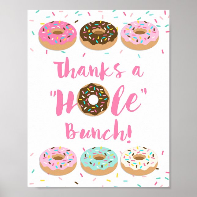 Poster Merci un trou Bunch Pink Donut Sprinksign (Devant)