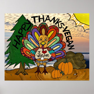 Poster Merci Vegan Thanksgiving Turquie