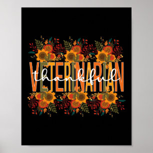 Poster Merci Vétérinaire Thanksgiving Docteur Vétérinaire