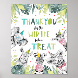 Poster Merci Wild Time Treat Safari Boy Signal d'annivers