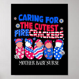 Poster Mère Byby Nurse Patriotique Usa Drapeau American I