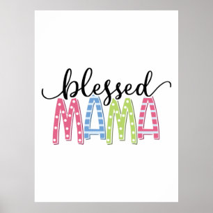 Poster Mère Cadeau Béni à maman
