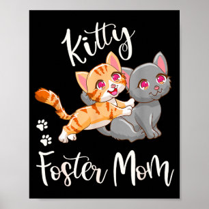 Poster Mère d'accueil de chaton drôle cadeau aimant chat