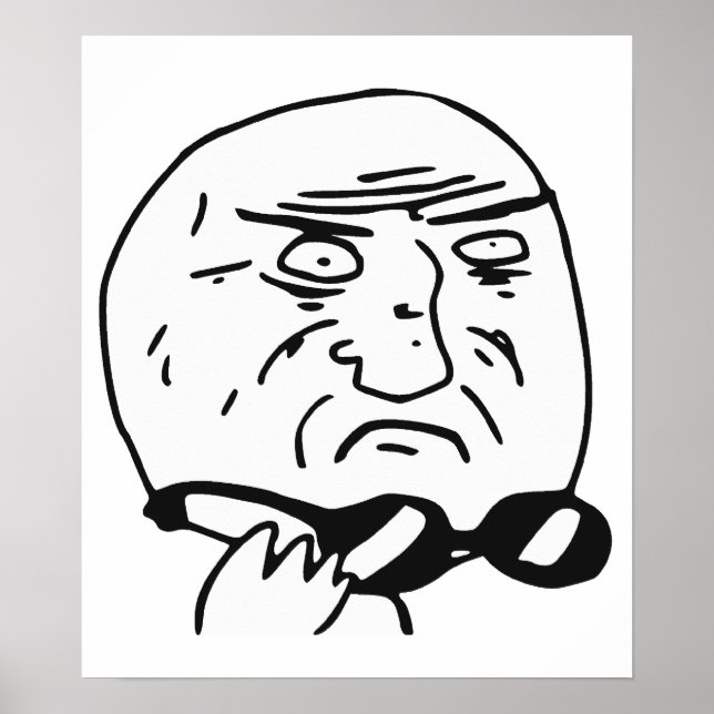 Poster Mère de Dieu Rage Face Mème comique (Devant)