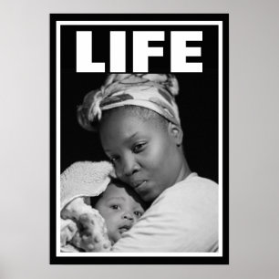 POSTER MÈRE ET BÉBÉ AFRICAINS AMÉRICAINS EN FAVEUR DE LA