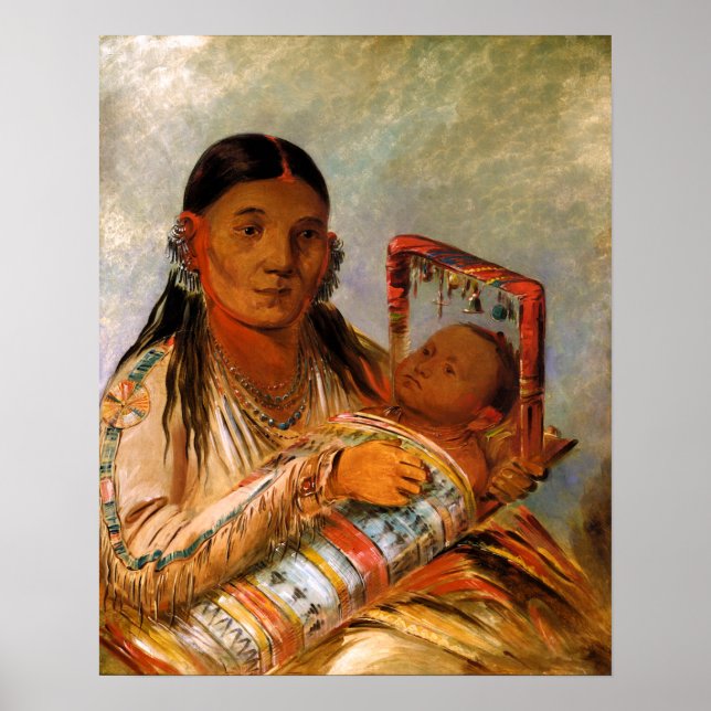 Poster Mère et enfant indien par George Catlin-1836 (Devant)