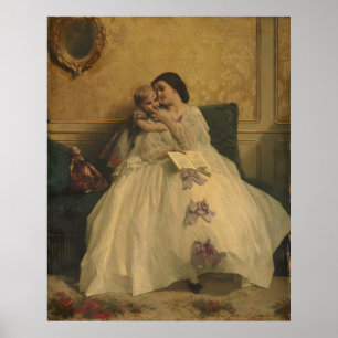 Poster Mère et enfant par Gustave Leonard de Jonghe