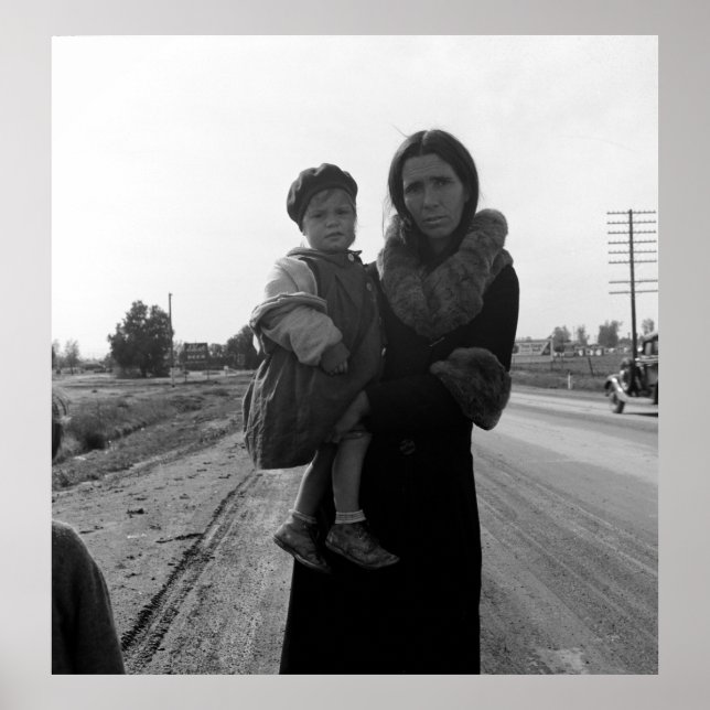 Poster Mère et enfant sans abri - 1939 (Devant)