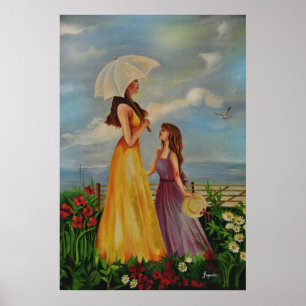 Poster Mère et fille dehors dans un beau jour !