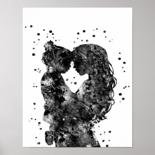 Poster Mère et fille Idée cadeau, Cadeau d'anniversaire f