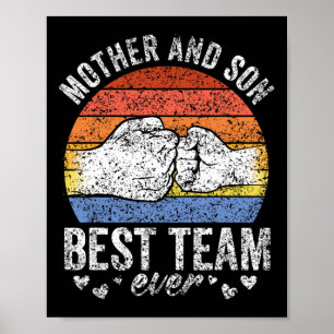 Poster Mère Et Fils Meilleure Équipe Jamais Des Fils Qui