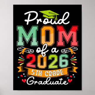 Poster Mère fière du diplômé de 5e année 2026 pour la fêt