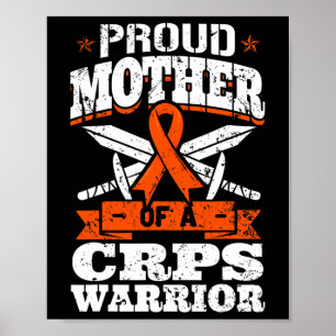 Poster Mère fière d'un guerrier Crps Ruban de sensibilisa