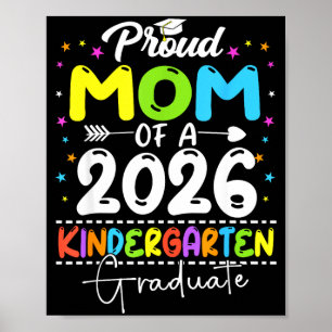 Poster Mère fière d'une diplômée de maternelle de la prom