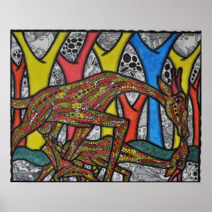 Poster Mère Giraffe