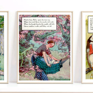 Poster Mère Goose Nursery Rhyme Hush A Bye Baby Nursery