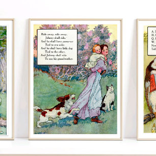 Poster Mère Goose Nursery Rhyme Ride Away Nursery
