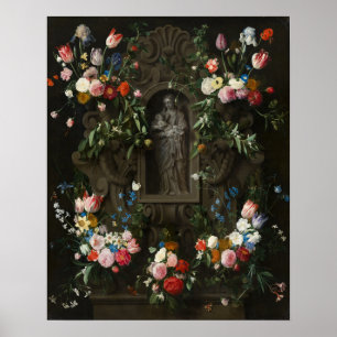 Poster Mère Marie avec enfant Jésus Art sacré