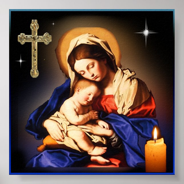 Poster Mère Marie et bébé Jésus (Devant)