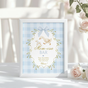 Poster Mère oie Momosa bar Blue Gingham