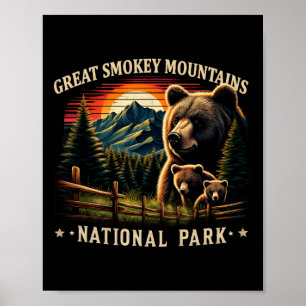 Poster Mère ours noir Great Smokey Mountains National