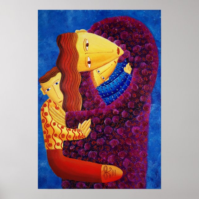 Poster Mère tenant ses deux fils (Devant)